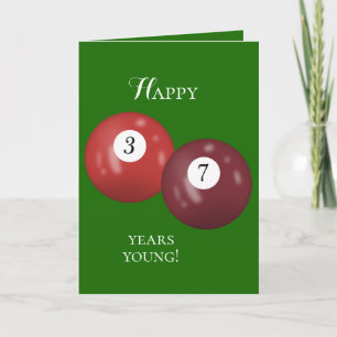 Billiard Balls 37th birthday Card