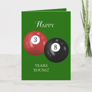 Billiard Balls 38th birthday Card