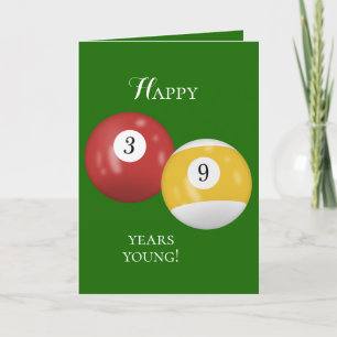Billiard Balls 39th birthday Card