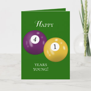 Billiard Balls 41st birthday Card