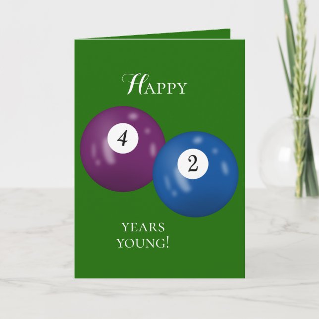 Billiard Balls 42nd birthday Card (Front)