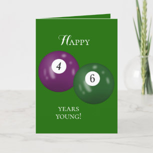 Billiard Balls 46th birthday Card