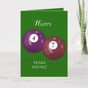 Billiard Balls 47th birthday Card
