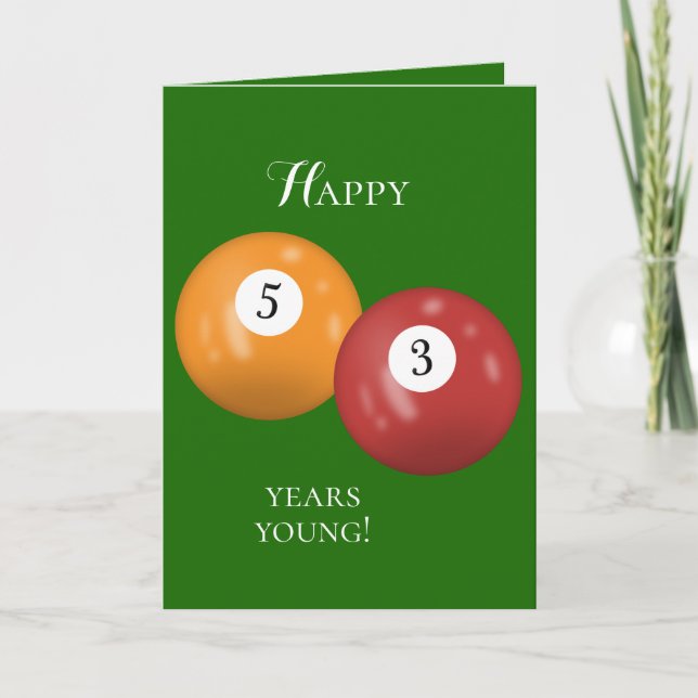 Billiard Balls 53rd birthday Card (Front)