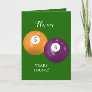 Billiard Balls 54th birthday Card