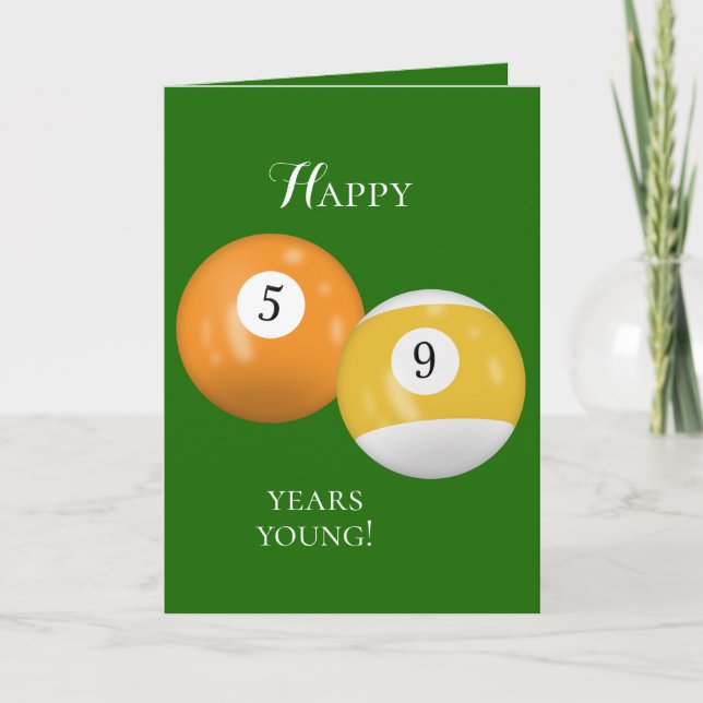 Billiard Balls 59th birthday Card (Front)
