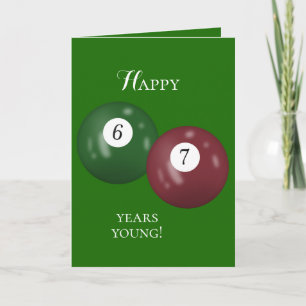 Billiard Balls 67th birthday Card
