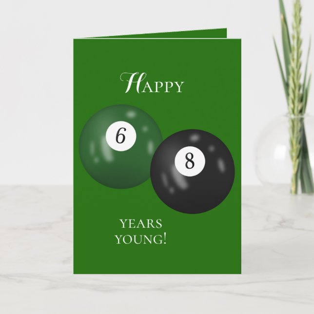 Billiard Balls 68th birthday Card (Front)