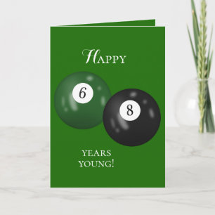 Billiard Balls 68th birthday Card
