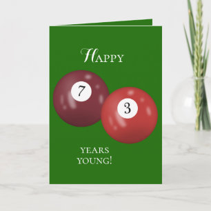 Billiard Balls 73rd birthday Card