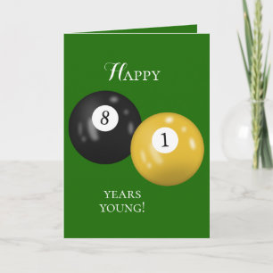 Billiard Balls 81st birthday Card