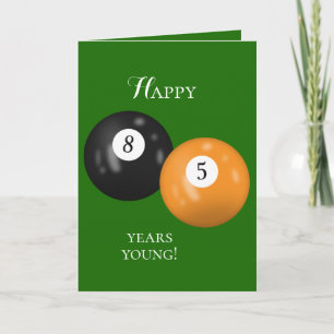 Billiard Balls 85th birthday Card