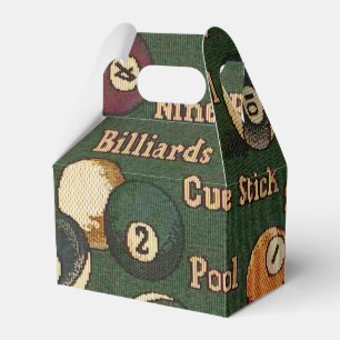 Billiard Balls Background Gable Favor Box