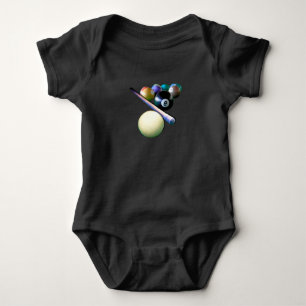 Billiard Balls Cue Snooker Pool Player Baby Bodysuit