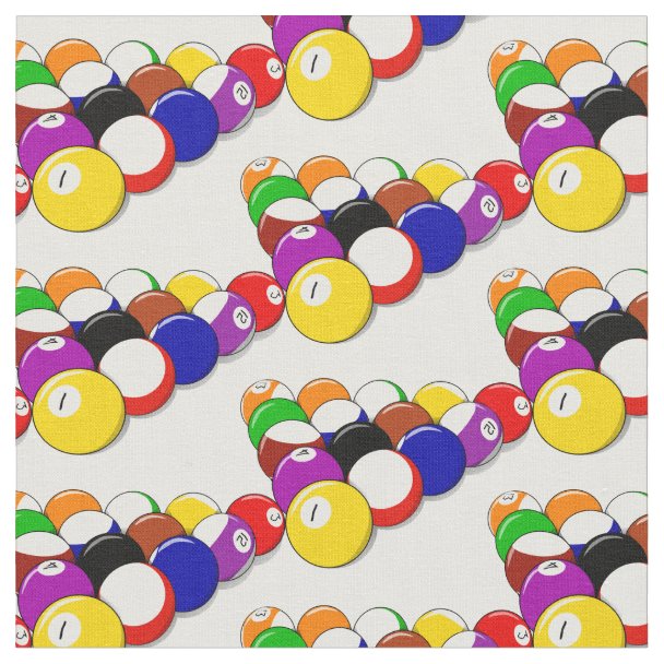 Billiard Balls and Pool Cues Fabric Zazzle