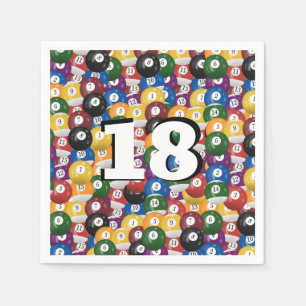 Billiard Balls for 18th birthday Napkin