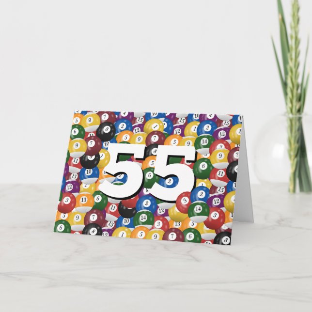 Billiard Balls For 55th Birthday Card (Front)