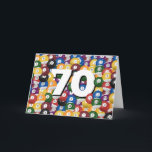 Billiard Balls For 70th Birthday Card<br><div class="desc">Collection of billiard balls for a 70th birthday.
The inside text can be changed.</div>