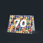 Billiard Balls For 70th Birthday Card<br><div class="desc">Collection of billiard balls for a 70th birthday.
The inside text can be changed.</div>