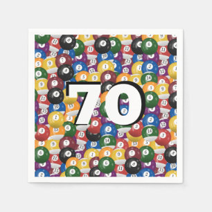 Billiard Balls for 70th birthday Napkin