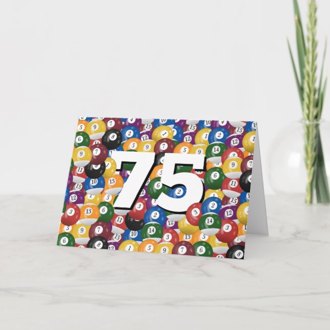 Billiard Balls For 75th Birthday Card (Front)