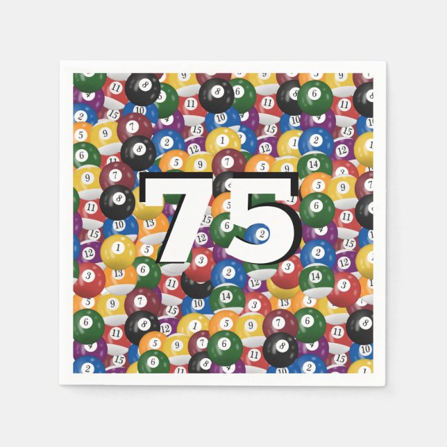 Billiard Balls for 75th birthday Napkin (Front)