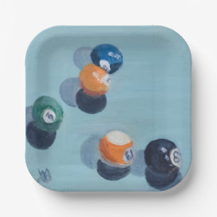 Billiard Balls  Paper Plate