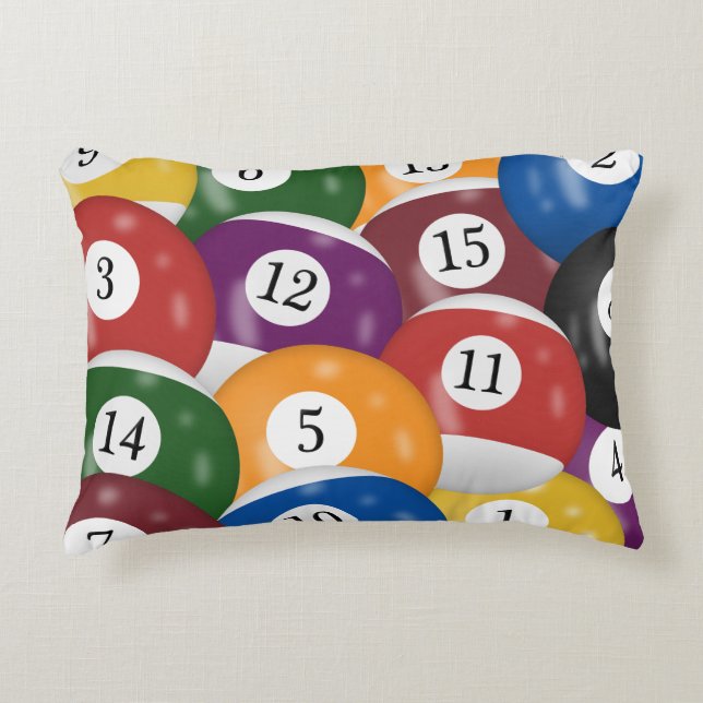 Billiard Balls Pattern Decorative Cushion (Front)