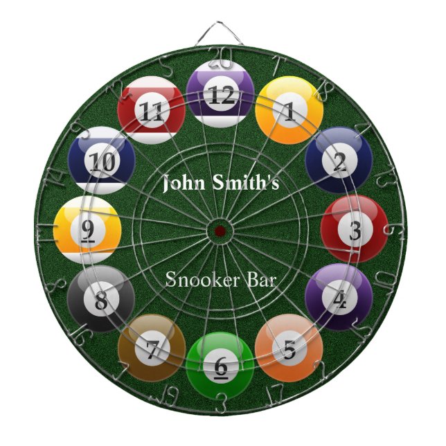 Billiard Balls Shiny Colourful Pool Snooker Sports Dartboard (Front)