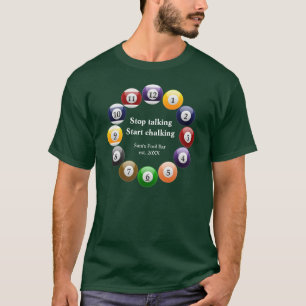 Billiard Balls Shiny Colourful Pool Snooker Sports T-Shirt