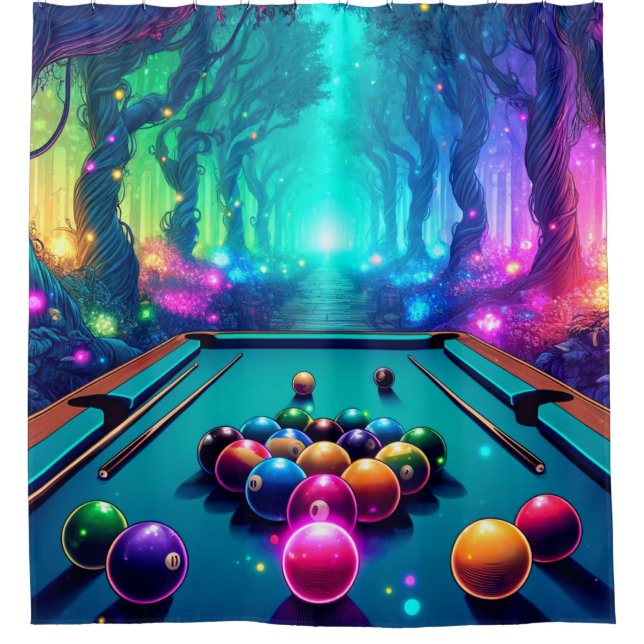 Billiard Balls Shower Curtain (Front)