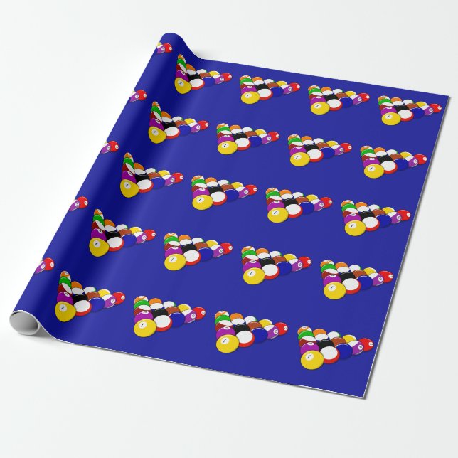 Billiard Balls Wrapping Paper (Unrolled)