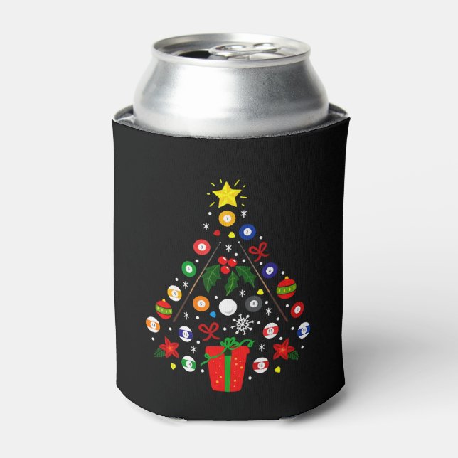 Billiard Christmas Tree Can Cooler (Can Front)