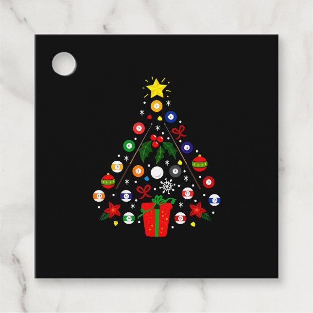 Billiard Christmas Tree Favour Tags (Front)