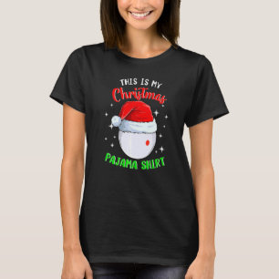 Billiard Cue Ball This Is My Christmas Pajama   T-Shirt