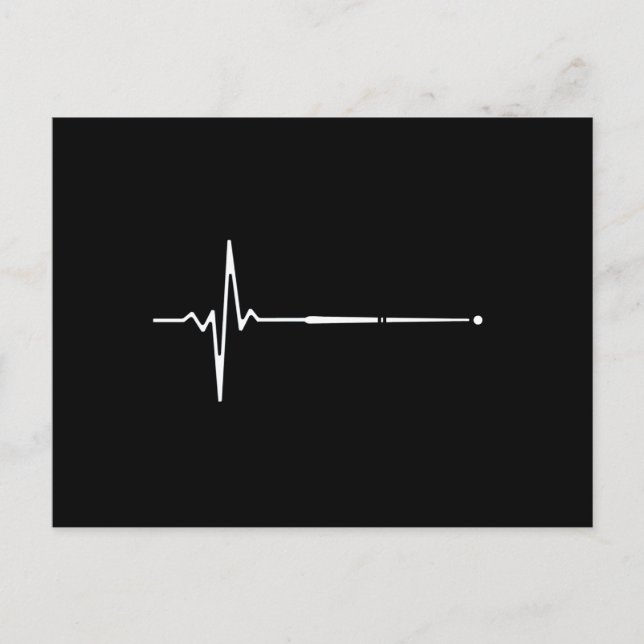 Billiard Cue Heartbeat Postcard (Front)