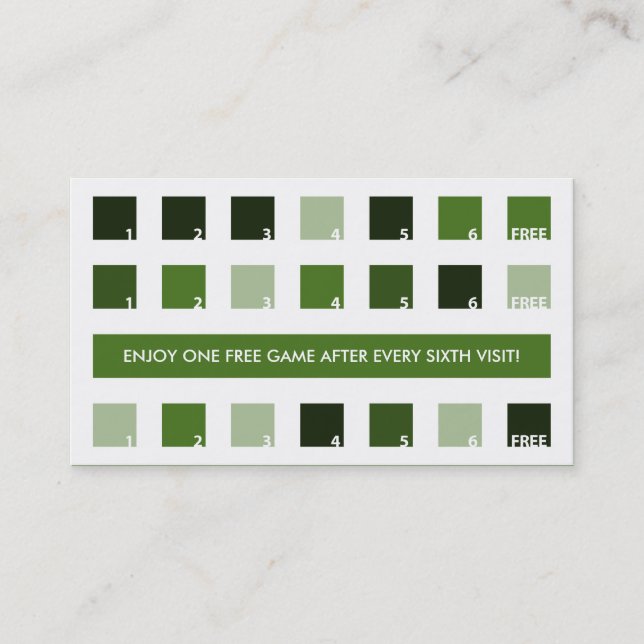 BILLIARD customer appreciation (mod squares) Loyalty Card (Front)