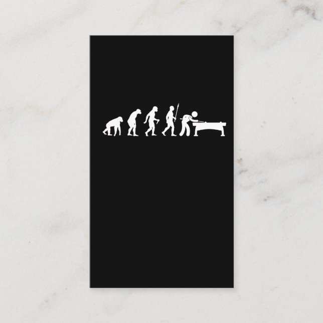 Billiard Evolution Hobby Athlete Sport Humor Business Card (Front)