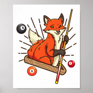 Billiard Fox Hustler Pool Shirts Girls Snooker Gif Poster