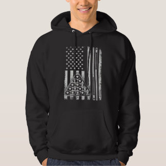 Billiard Game USA American Flag Pool Player Sport Hoodie