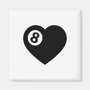 Billiard Heart Love Pool Player Valentine Poll Bal Magnet