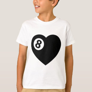 Billiard Heart Love Pool Player Valentine Poll Bal T-Shirt