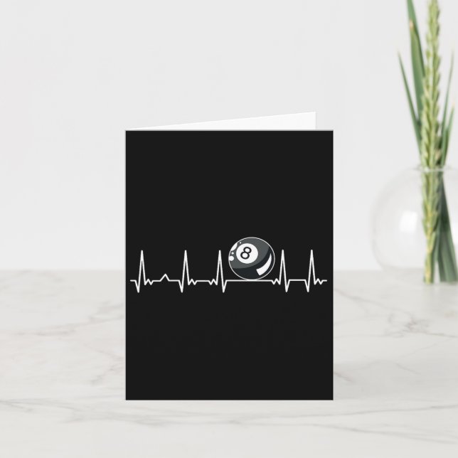 Billiard Heartbeat Snooker Pool Chalk Billiard Pla Card (Front)