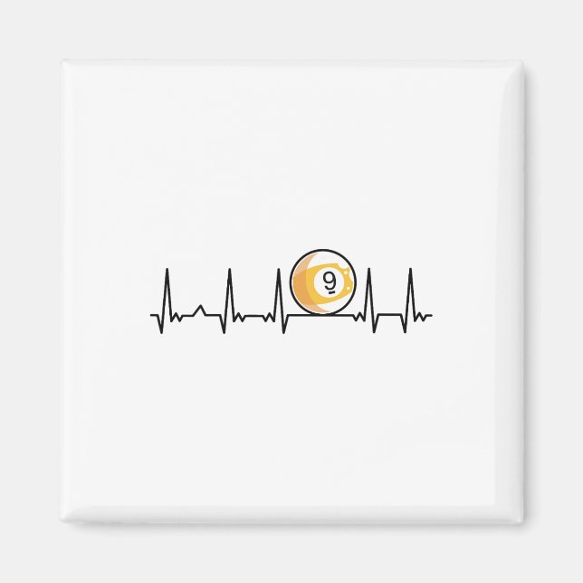 Billiard Heartbeat Snooker Pool Chalk Billiard Pla Magnet (Front)