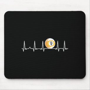 Billiard Heartbeat Snooker Pool Chalk Billiard Pla Mouse Mat