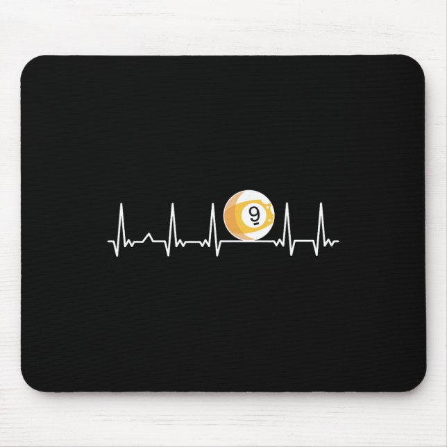 Billiard Heartbeat Snooker Pool Chalk Billiard Pla Mouse Mat (Front)