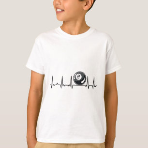 Billiard Heartbeat Snooker Pool Chalk Billiard Pla T-Shirt