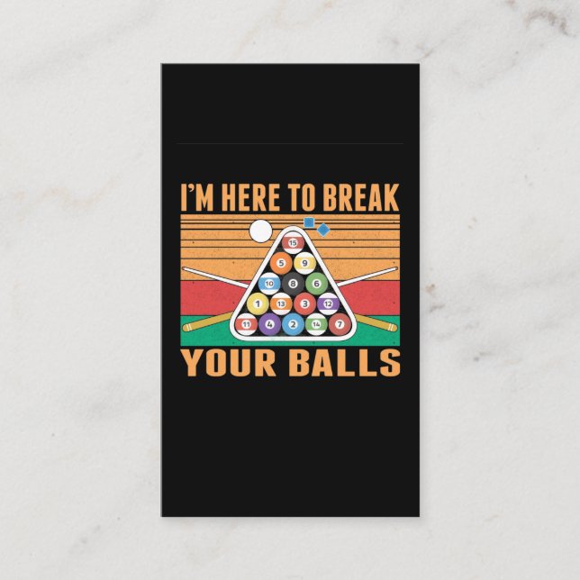 Billiard Humour Sarcastic Cue Sports Snooker Pool Business Card (Front)