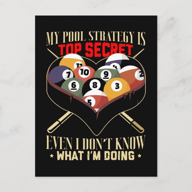 Billiard Joke 8 Ball Funny Pool Player Postcard (Front)