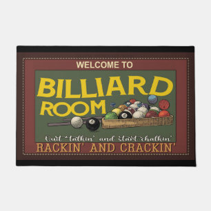 Billiard Lover Mat, Billiard Doormat, Pool Player Doormat